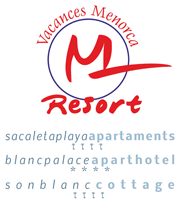 Web de Vacances Menorca y de los establecimientos Blanc Palace Apathotel, Sa Caleta Playa Apartaments y Son Blanc Cottage Apartaments